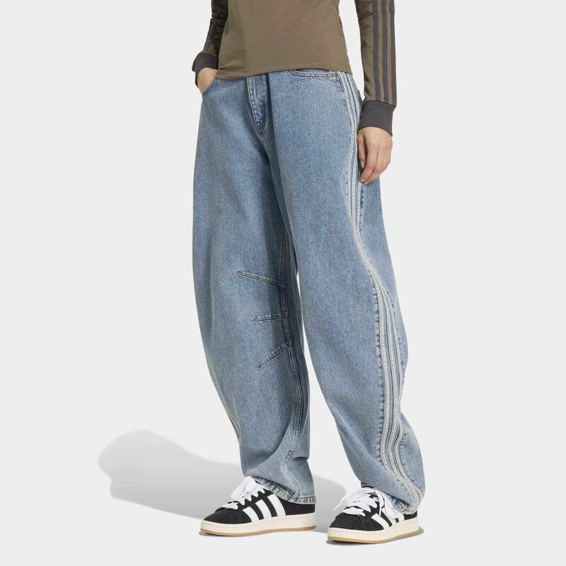 Ženska trenerka donji deo adidas High rise barrel leg denim jeans