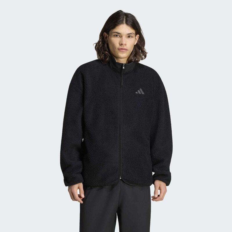 Muški duks adidas city tech 3 stripes high pile fleece full zip