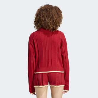 Ženski duks sa zipom adidas Cable knit firebird track top