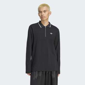 Muška majica adidas 3 stripes engineered rib long sleeve polo